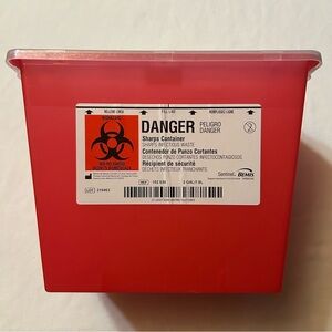 Red Sharps Container